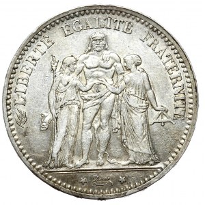 Francja, 5 franków, 1873r. A, Herkules