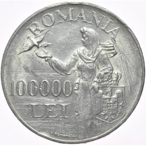 Romania, 100,000 Lei, 1946.