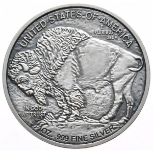 USA, buffle, 1 oz, Ag 999, Antic