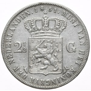 Netherlands, 2½ Guilders, 1851.