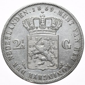 Netherlands, 2½ Guilders, 1869.