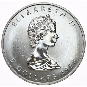 Canada, $5, Leaf, 1988.