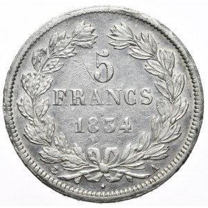 Francja, 5 Franków, 1834r., „A