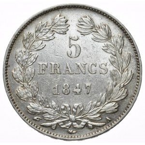Francja, 5 Franków, 1847r., A