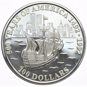 Wyspy Cooka, 100 Dolarów, 1993r., 5oz., Rzadkość