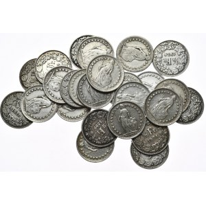 Szwajcaria, 1/2 Franka, zestaw 27 szt.