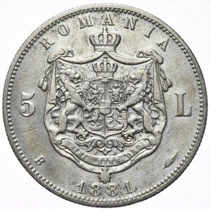 Rumunia, 5 Lei, 1881r., B