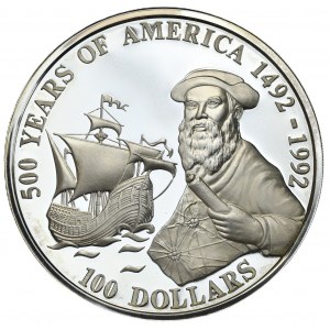 Wyspy Cooka, 100 Dolarów, 1990r., 5oz., Rzadkość