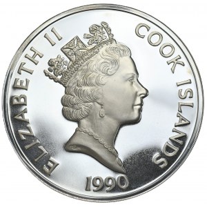 Wyspy Cooka, 100 Dolarów, 1990r., 5oz., Rzadkość