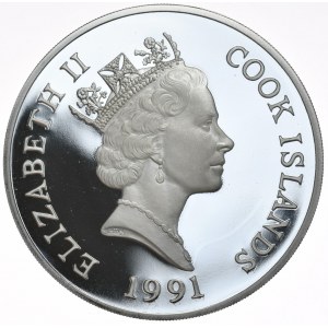 Wyspy Cooka, 100 Dolarów, 1991r., 5oz., Rzadkość