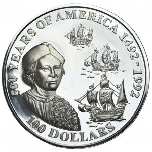 Wyspy Cooka, 100 Dolarów, 1992r., 5oz., Rzadkość