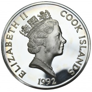 Wyspy Cooka, 100 Dolarów, 1992r., 5oz., Rzadkość