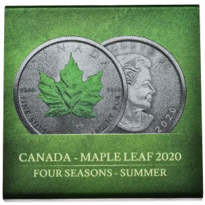 Kanada, 5 Dolarów, Liść, 2020r., 1oz., Kolor