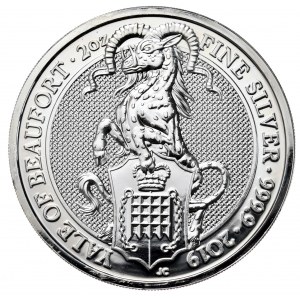 Wielka Brytania, 5 Funtów, 2019r., 2oz., Yale Beauforta