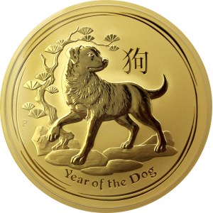 Australia, Year of the Dog, Lunar II, 1/10oz. Au, 2018.