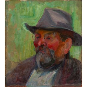 Antoni Michalak (1899 Kozłów Szlachecki - 1975 Warszawa), Portret mężczyzny w kapeluszu, około 1920-25