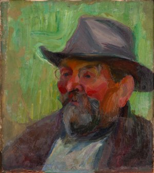 Antoni Michalak (1899 Kozłów Szlachecki - 1975 Warszawa), Portret mężczyzny w kapeluszu, około 1920-25