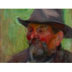 Antoni Michalak (1899 Kozłów Szlachecki - 1975 Warszawa), Portret mężczyzny w kapeluszu, około 1920-25