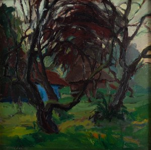 Edward Matuszczak (1906 Tymbark - 1965 Paryż), Pejzaż z chatami