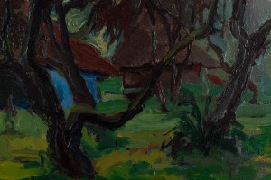 Edward Matuszczak (1906 Tymbark - 1965 Paryż), Pejzaż z chatami