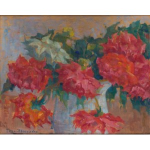 Zofia Albinowska-Minkiewiczowa (1886 Klagenfurt - 1971 Lwów), Martwa natura z różami, lata 30. XX w.