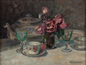 Zofia Albinowska-Minkiewiczowa (1886 Klagenfurt - 1971 Lwów), Martwa natura z zastawą