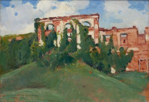 Bronisława Rychter-Janowska (1868 Kraków - 1953 Kraków), Ruins of the palace in Luka, 1937