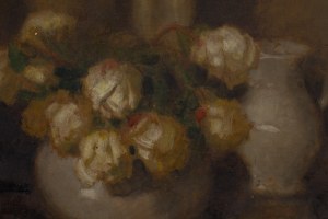 Alfons Karpiński (1875 Rozwadów k. Tarnobrzegu - 1961 Kraków), Róże w wazonie, 1936