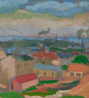 Witold Leonhard (1890 Kraków - 1947 Warszawa), Pejzaż miejski, 1914