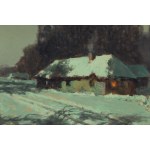 Wiktor Korecki (1890 Kamieniec Podolski - 1980 Milanówek k. Warszawy), Pejzaż zimowy z domem