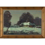 Wiktor Korecki (1890 Kamieniec Podolski - 1980 Milanówek k. Warszawy), Pejzaż zimowy z domem
