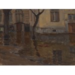 Czesław Znamierowski (1890 - 1977 Wilno), Ulica w deszczu, 1958
