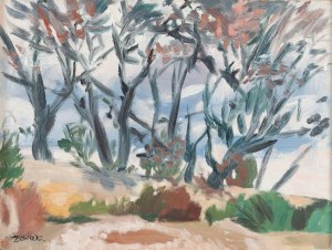 Jan Wacław Zawadowski (1891 Skobełka na Wołyniu - 1982 Aix en Provence), Krajobraz z drzewami