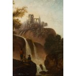 Gregorio Fidanza (1759 - 1823), Pejzaż z ruinami i wodospadem