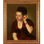 Józef Budzyński, Portret kobiety z różą, 1850