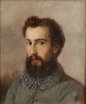 Karol Miller (1835 Częstochowa - 1920 Warszawa), Portret mężczyzny w kożuchu, 1862