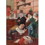 Czesław Jankowski (1862 Warszawa - 1941 Sceaux, Francja), Przymiarka u szewca, 1910
