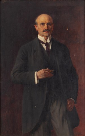 Stanisław Józef Rejchan (1858 Lwów - 1919 Kraków), Portret mężczyzny z cygarem, 1917