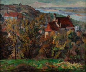 Jan Karmański (1887 Warszawa - 1958 Puławy), Widok na Kazimierz Dolny, 1940