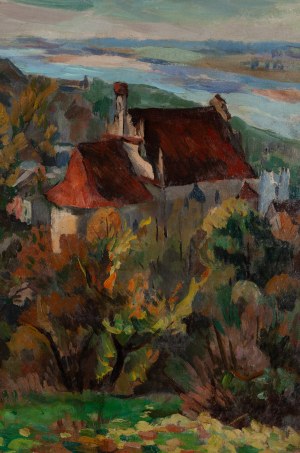 Jan Karmański (1887 Warszawa - 1958 Puławy), Widok na Kazimierz Dolny, 1940