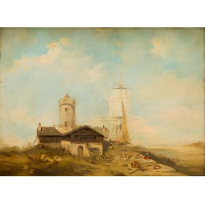 Charles Hoguet (1821 Berlin - 1870 Berlin), Pejzaż nadmorski
