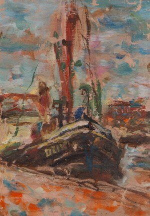 Zenon Kononowicz (1903 Honchary - 1971 Kazimierz Dolny), Harbor Scene