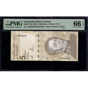 Venezuela. 5 Bolivares 2021 Error Mismatch S/N