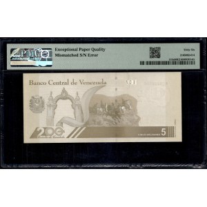 Venezuela. 5 Bolivares 2021 Error Mismatch S/N