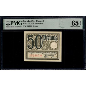 Danzig. 50 Fenigow 1919 Green