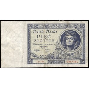 Poland. 1930 5 Zlotych Prefix AB