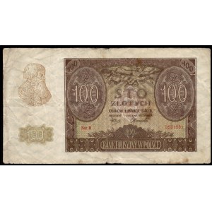 Polen. 1940 100 Zlotych Präfix B ZWZ WWII London Fälschung