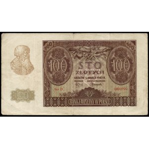 Poland. 1940 100 Zlotych Prefix D