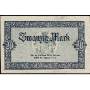Germany. Detmold 20 Mark 1918 Solid Serial Number 11111