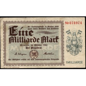 Poland. Wrocław 1 Billion Marks 1923
